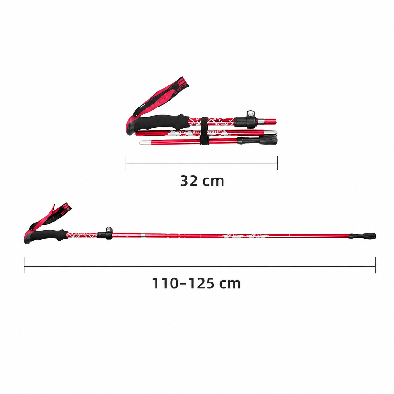Bâton de marche pliable