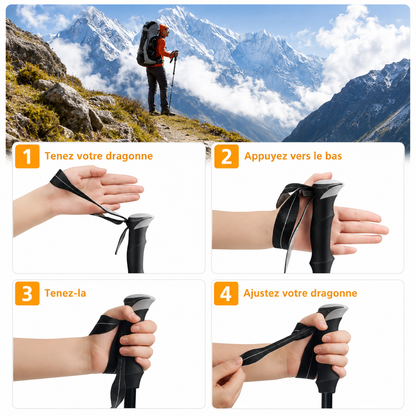 Bâton de marche pliable
