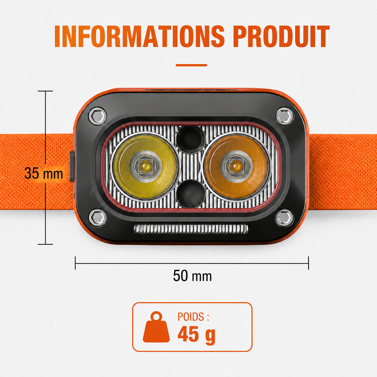 Lampe frontale led