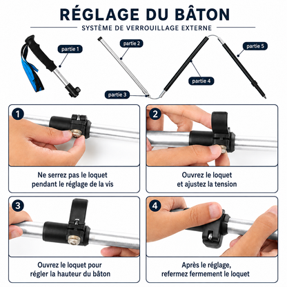 Bâtons de marche télescopiques