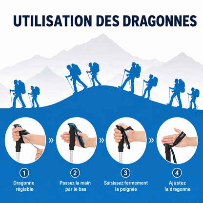 Bâtons de marche télescopiques