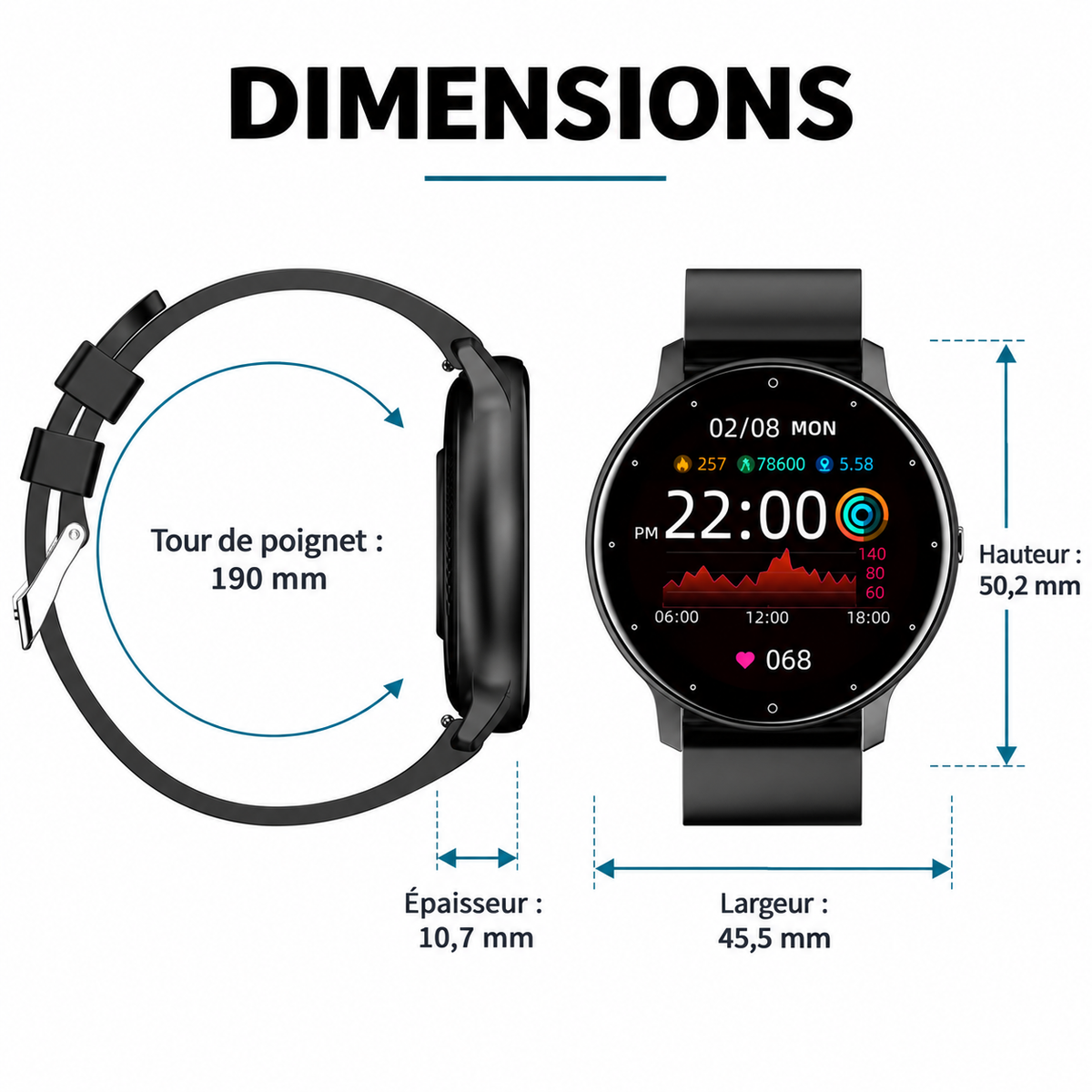 Montre connectée femme sport