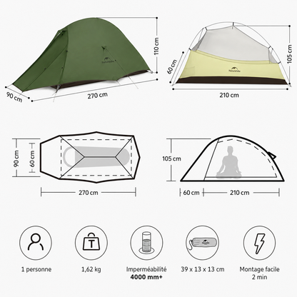 Tente trekking 1 place ultralight