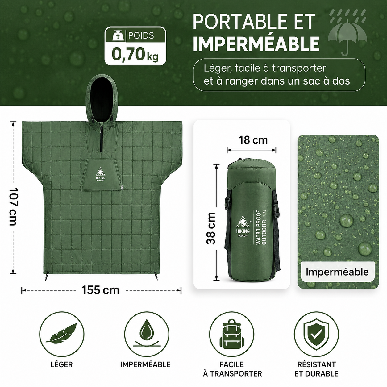 Poncho de randonnée