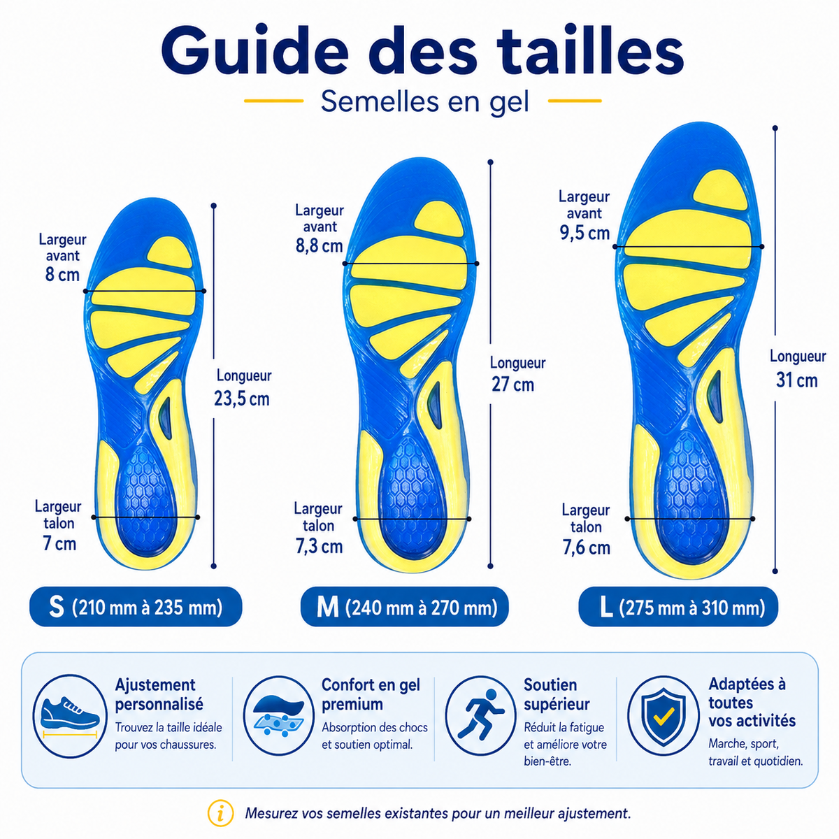 Semelles gel silicone